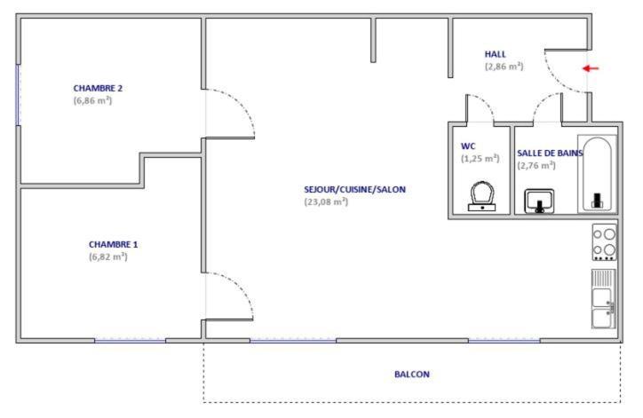 Appartements 3 Vallees, Piscine Et Sauna Orelle Værelse billede
